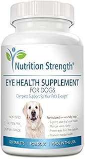 Nutrition Strength Eye Health Supplement for Dogs with Lutein, Bilberry Fruit, Grape Seed & Green Tea Extract, Multivitamin Support for Dog Eye Allergies & Irritation Problems, 120 Chewable Tablets