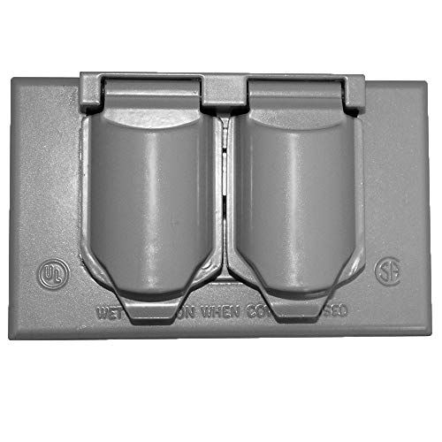 Sigma Engineered Solutions Weatherproof 14245 1-Gang Horizontal Duplex Cover, Gray