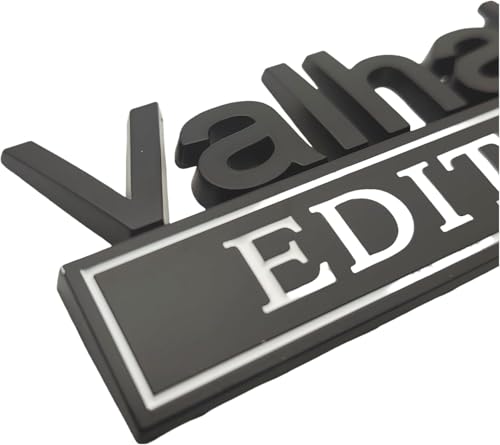 Image of 2pcs Valhalla Edition Metal Car Truck Bumper Emblem 3D Badge Sticker Decal (Black White)