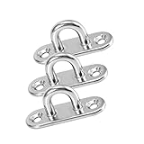4pcs Oblong Staple Ring Hook Stainless Steel Marine Hardware Staple Hooks for Flat Office Dormitory