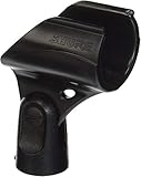 Pinza para micrófono apto para todos los Shure emisor manual Diámetro: aprox 35 mm. plástico negro Conector de 5/8