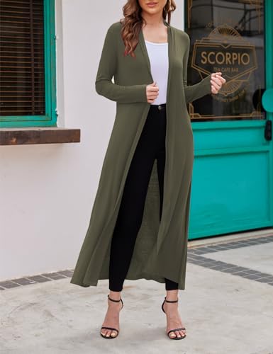 Image of Bluetime Women Floor Length Open Front Cardigan