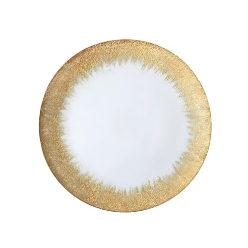 Efavormart-8-Pack-13-Gold-Glass-Charger-Plates-Reusable-Rim-Charger-Plates-Spray-Design-Plates-Perfect-for-Wedding-Party-Decorations-Banquet-Upscale-Occasions-Birthday-Celebrations