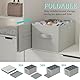 GUOHNHE 2 Stück Schuhorganizer für Closet, Große Schuhaufbewahrung Platzsparend Passt 12-24 Paare, Faltbare Stoff Schuhbox mit 3 Griffen, 42 x 32 x 26 cm, Gray, XSNX02G-2