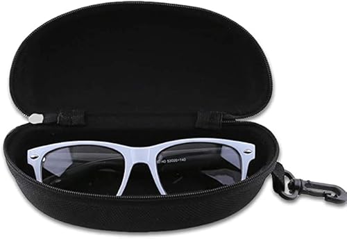 Alladaga 3 Pack Zipper Shell Eyeglasses And Sunglasses Case With Plastic Carabiner Hook (Black) #TOP1