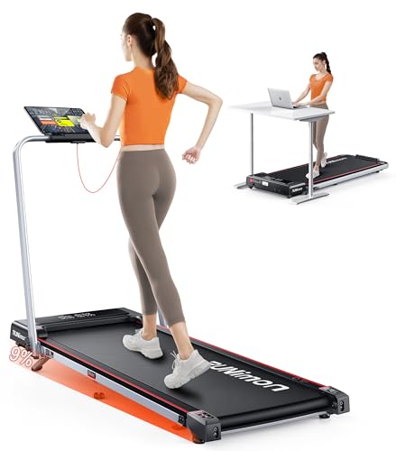 6 in 1 Folding Treadmill with 9% Incline, RUNIMON Walking Pad Treadmills for Home Foldable, 2.5HP Under Desk Running Pad Walk Pads Treadmill 1-12KM/H with LED Display, Magnetic Remote&APP Control