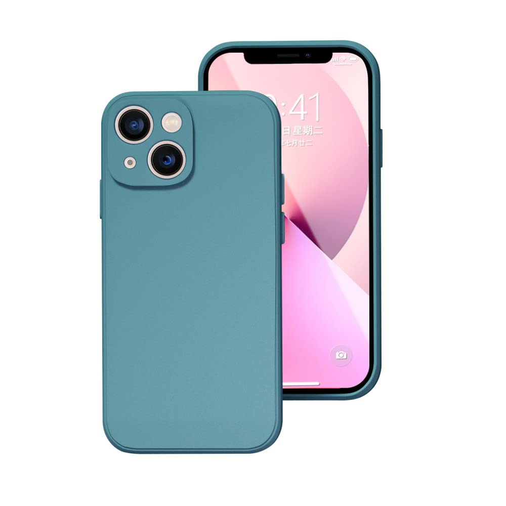 Coque silicone liquide iPhone 12 Pro anti-choc bleu brume