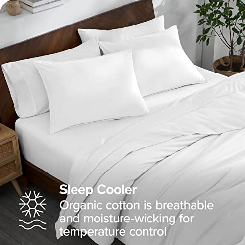 Bare Home 100% Organic Cotton Jersey Duvet Cover Set - King/Cal King Size - Ultra Soft - 100% Cotton - 3Pcs - Corner Ties - Button Closure - Bedding Duvet Cover & Pillow Shams (King/Cal King, White) #TOP2