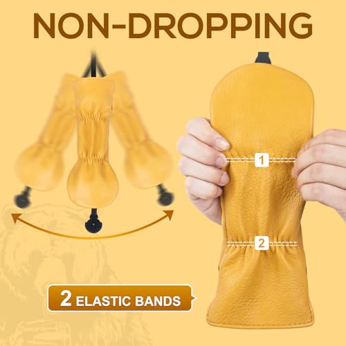 LZFAN Golf Club Head Cover Golf Head Cover Driver Headcover Fairway Wood Headcover Hybrid Club Head Cover Golf Blade Mallet Putter Cover Beer Bear (Hybrid)