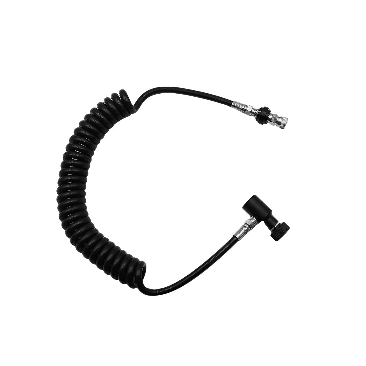 Tuyau de Bobine à Distance - Modèle ondulé avec Joint torique, raccord Rapide pour systèmes de Remplissage HPA/CO2 Airsoft et PCP