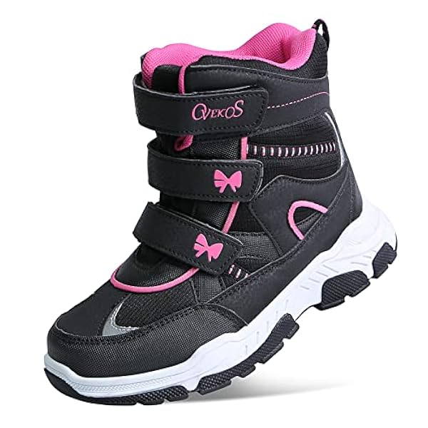 MINBEI Ragazzi Ragazze Stivali da Neve Bambini Scarpe da Trekking Invernali Stivaletti Antiscivolo Scarponcino Impermeabili Caldo Unisex–Bambino