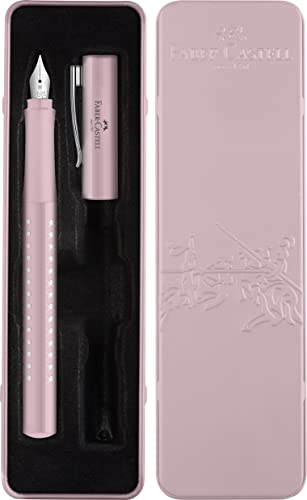 Faber-Castell 201515 - Stylo Sparkle, largeur de plume M, rose, dans un étui cadeau