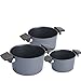 Woll Lot de 3 casseroles Diamond LITE Induction - Fonte d'aluminium - Antiadhésive - 20 cm, 24 cm et 28 cm