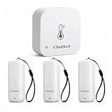 Chatthen Termómetro WiFi con 3 Sensores Externos, Estación Meteorológica Inteligente para Interior y Exterior, Sensor Temperatura Humedad con App, Alarma Inteligente, Compatible Alexa y Google Home