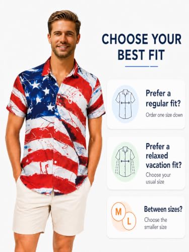 Image of Yoimira Hawaiian Shirts for Men, Print Mens Casual Short Sleeve Button Down Shirts Floral Aloha Beach Shirt