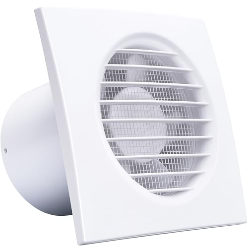 VENTS Aura 100mm (4) Bathroom Extractor Fan with Humidity Sensor & Timer Quiet Ventilation for Bathrooms & Wet Rooms White