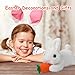 HollyHOME Bunny Stuffed Animal, Bunny Plush Toy, Easter Carrot Rabbit Plush Easter Gift Birthday for Kids Baby Girls 10 inch White