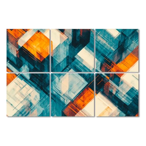 Paquete de 6 paneles acústicos decorativos autoadhesivos para estudio y oficina, 72"x48", con diseño abstracto y capas transparentes miniatura 1