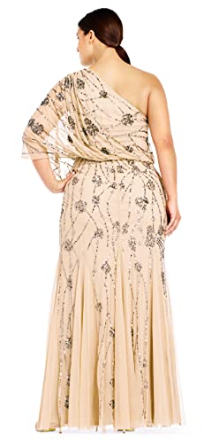 Image of Adrianna Papell Womens One Shoulder Beaded Dress
