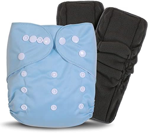 TDIAPERS Cloth Diaper Washable Reusable One Size Adjustable for Baby, 1 Diaper and 2 Bamboo Inserts