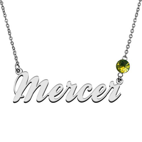 GR859C Personalized Charm Name Necklace with Birthstone for Best Friends Mercer