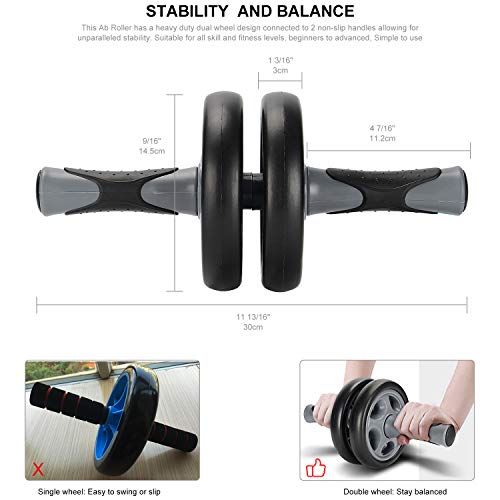 PHAT--Ab-Roller-Wheel-with-Kneepad-Mat-Abs-Workout-Equipment-Machine-Dual-Stability-Abdominal-Exercise-Trainer-Training-Wheels-for-Core-Abs-Workout-Home-Gym-Office-Fitness