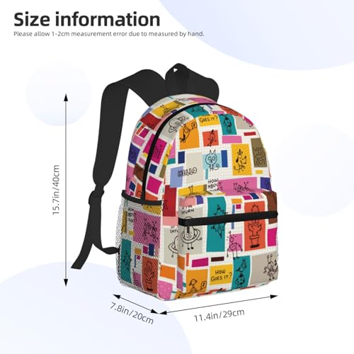 Cute Doodles Travel Laptop Backpack For Men Women-Lightweight Carry On Backpack,Hiking Backpack, Water Resistant Beach Backpack With Laptop Compartment2