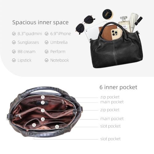 Image of Iswee Leather Satchel Women Purse and Handbag Crossbody Shoulder Bag Hobo