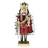 Clever Creations King Arthur 14 Inch Traditional Wooden Nutcracker, Festive Christmas Décor for Shelves and Tables