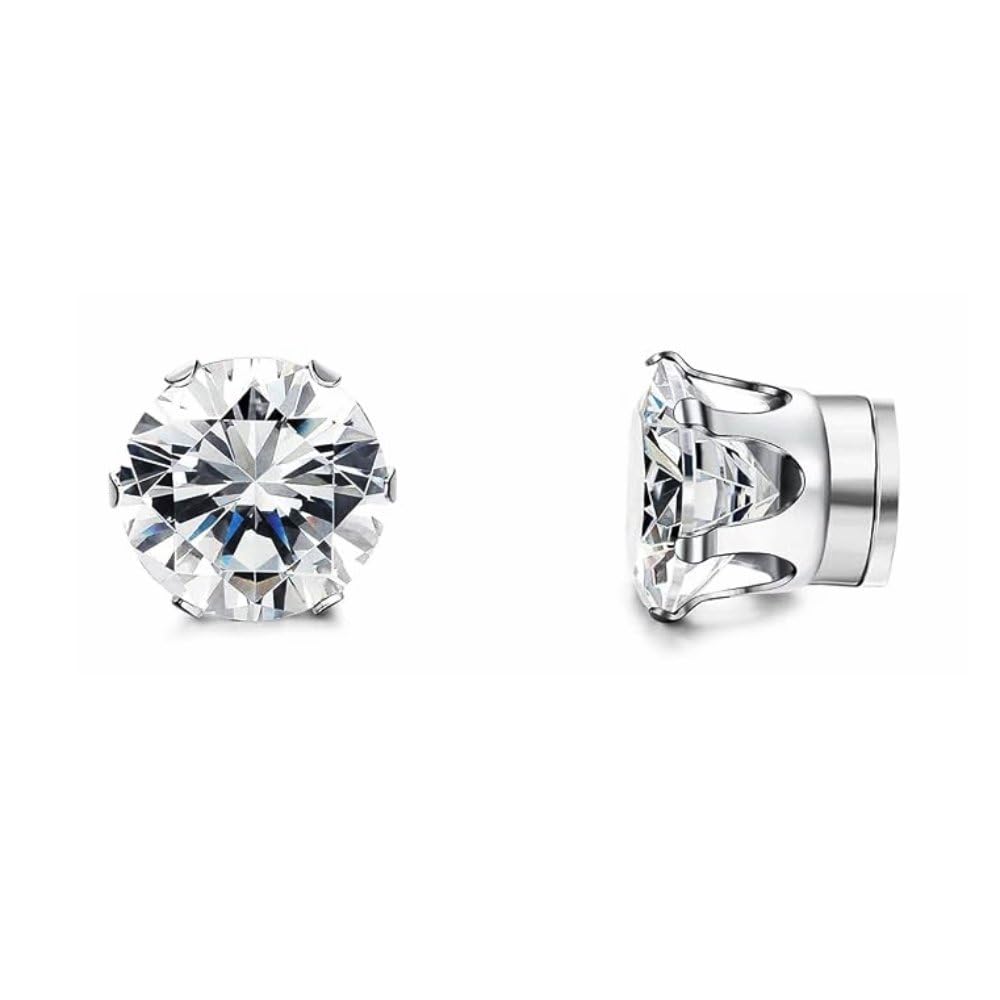 Via Mazzini No-Piercing Required 6mm Clip-On Magnetic Stud Earrings For Men And Women (ER2291) 1 Pair (B0CFYGBVMN) Amazon Price History, Amazon Price Tracker