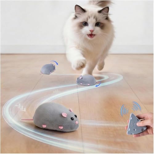 Pet Prime Katze Spielmaus automatisch Maus für Katzen interaktives Spielzeug für Katze elektrisch Maus Plüsch 10 cm für Alle Rassengrößen selbstbeschäfitgt