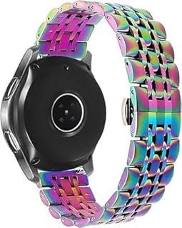 سوار شبكي من في فولت متوافق مع ساعات سامسونج جالاكسي و هواوي GT و فوسيل، مصنوع من الستانلس ستيل بلون فضي للجنسين مقاس 22 ملم