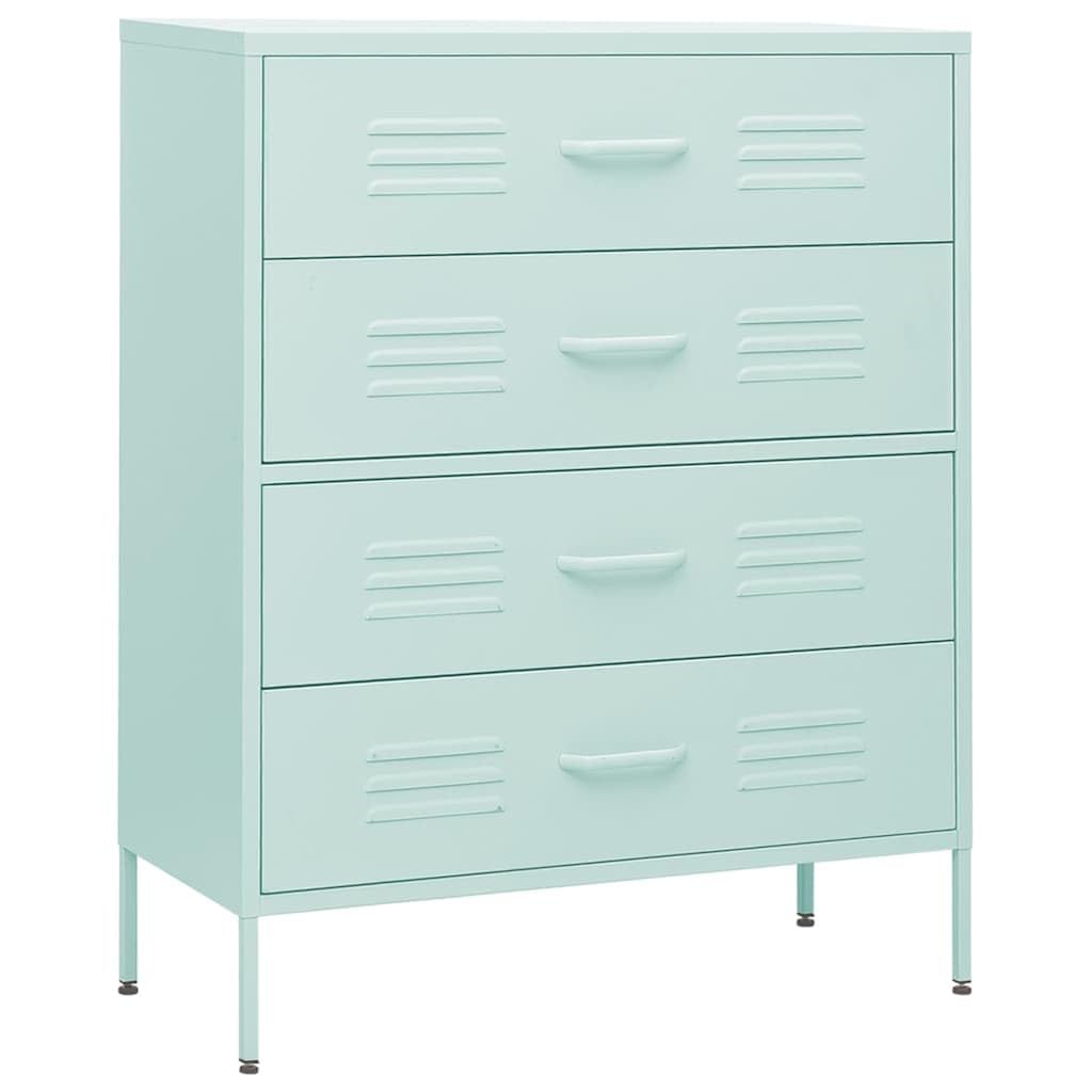 vidaXL Cassettiera Menta 80x35x101,5 cm in Acciaio