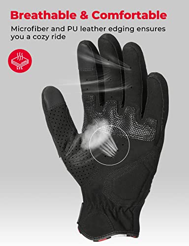 Image of KEMIMOTO Motorcycle Gloves for Men, Touchscreen Cycling Gloves for Outdoor Sports On-Road Off-Road Mountain Motorcycle Motorcross Motorbike Dirt Bike Bicycle Racing ATV UTV
