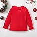 ZFZDRen 12M-12Y Toddler Baby Girls Ruffle Collar Blouse Kids Girl Solid Color T-Shirts Casual Tee Tops (Red Long Tee, 3-4 Years)