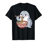 Photo Gallery carino seal mangiare ramen giapponese kawaii sea noodles maglietta Photo Gallery carino seal mangiare ramen giapponese kawaii sea noodles maglietta