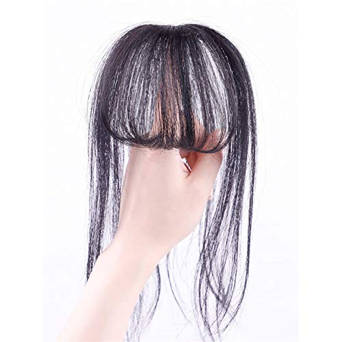 Cheveux humains avec frange d'air 3D postiche femme noir marron
