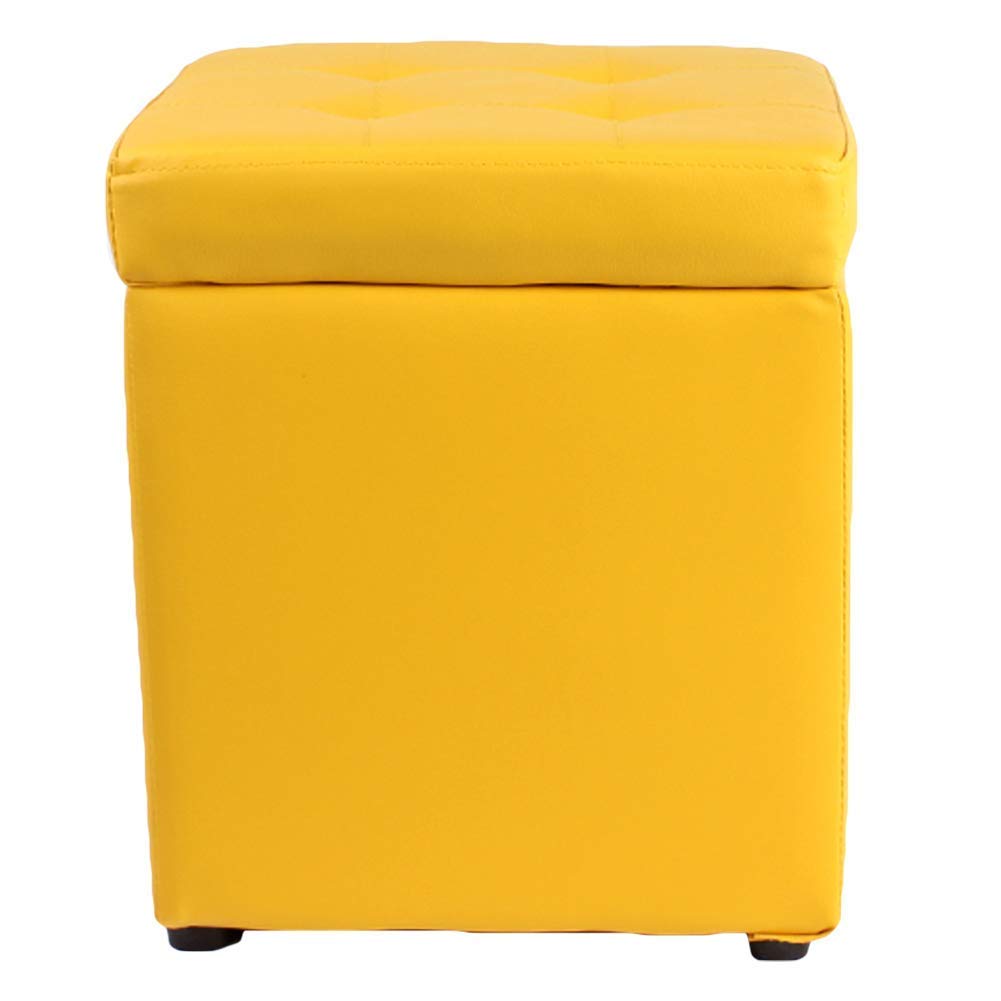 Banquette coffre jaune pour optimiser les petits espaces appart