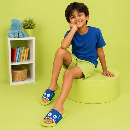 Image of URJO Kids's Sliders /Slippers Lightweight Super Flexible Arch Support Durable Anti Skid & Stylish Dailywear Sliders /Slippers for Boy's & Girl's