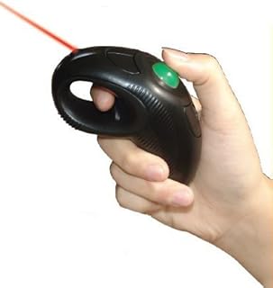 YUMQUA Y-10L Finger Handheld Trackball Mouse with Laser Pointer, 2.4G USB Wireless Trackball Mouse for Laptop Computer PC