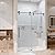 Shower Door 56-60" W × 76" H Glass Shower Door,Frameless Shower Door with Handle and Seal Strip for Waterproof,Sliding Shower Door in Stylish and Modern,Black