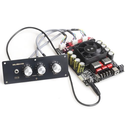 T220HS-W Power Amplifier Board 2.0 Channel 220W2 with Treble and Bass 12V-36V Audio Power Amplifier Module with Front Panel