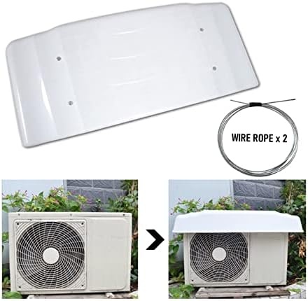 GOCHUSX Air Conditioner Top Cover, Outside Window Ac Unit Canopy Anti Rain Snow Dust, Pvc Plastic Hard Shell With 2 Steel Rope And Tape(115x46x15cm)