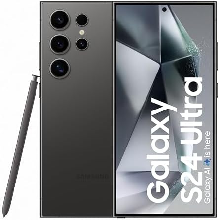 Samsung Galaxy S24 Ultra 5G AI Smartphone with Galaxy AI (Titanium Black, 12GB, 256GB Storage), Snapdragon 8 Gen 3, 200 MP Camera with ProVisual Engine and 5000mAh Battery