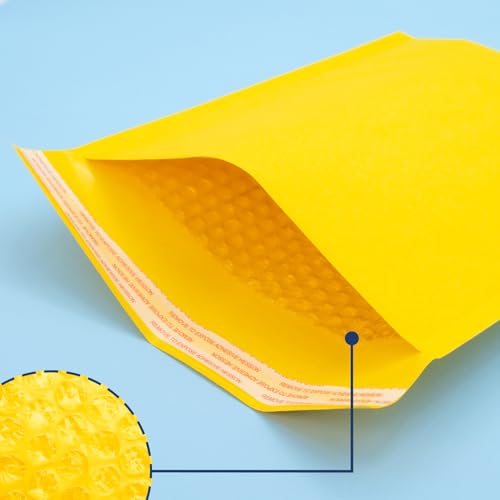 RAYLU PAPER - 10 Stück gepolsterte Kraft-Blasen-Umschläge mit Selbstklebendem Verschluss, gepolsterte Kraft-Umschläge für den Versand, Farbe Braun (110 x 160 mm)