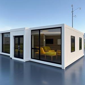 Luxe 20 & 40 Ft Mobiele Tiny Living Container Huis met Slaapkamer Keuken Badkamer Prefab Villa Kleine Huizen om in te wonen voor Volwassenen Snelle Montage Geprefabriceerd Draagbaar Vouwen Modulair