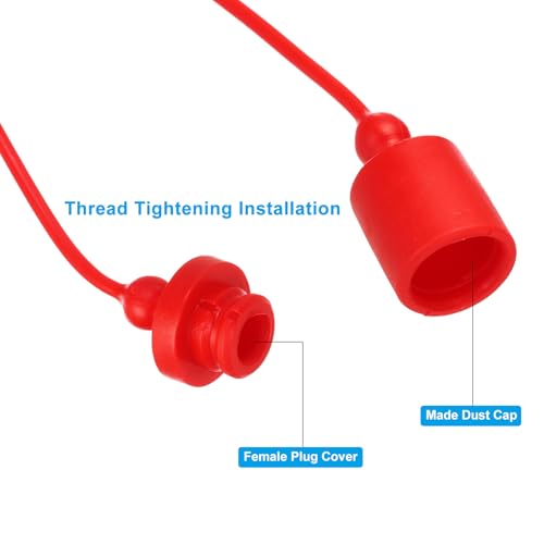 Image of PATIKIL ISO-A 1 /2 Hydraulic Coupler Male Dust Cap and Female Plug Cover, 4 Sets Hydraulic Quick Connect Coupling with Retention Ring Keeps Cap Connected to Hose