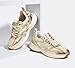 LUCKY STEP Women's Mesh Casual Fashion Sneakers Lace Up Lightweight Running Shoes Non Slip Breathable Chunky Shoes(6 M US Gold)