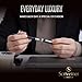 Scriveiner Black Rollerball EDC Luxury Pen, Stunning Pocket Pen with Chrome Finish, Cool Writing, Best Gift for Men & Women, German Schmidt Refill, Nice Present, Fancy Office Designer Set