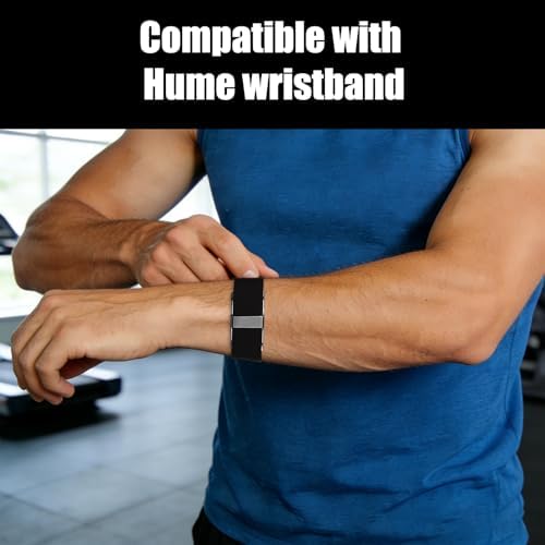 Nylon for Hume Band, Adjustable Fitness Tracker Strapt Breathable Sport Wristband Wrist Charger Bracelet with Metal Clasp for Hume Health Band (Black) — view 2
